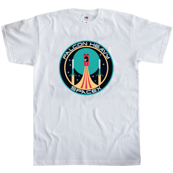 Men's T-Shirt Fruit of the loom - Falcon heavy spacex - Mfest