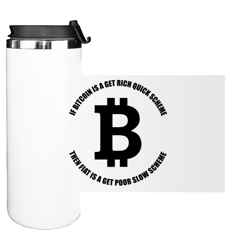 Water Bottle on Tumbler - Bitcoin get rich quick scheme - Mfest