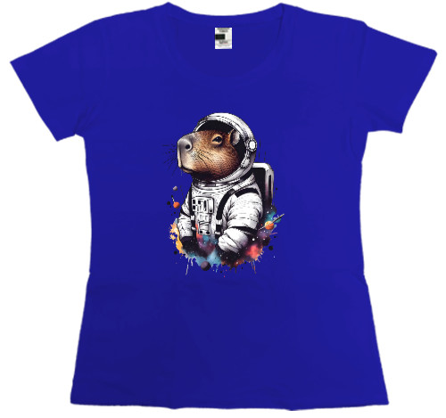 Women's Premium T-Shirt - Capybara cosmonaut - Mfest