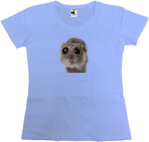 Women's Premium T-Shirt - Сумний хом'як | Sad hamster - Mfest