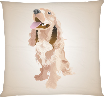 Square Throw Pillow -  Spaniel - Mfest