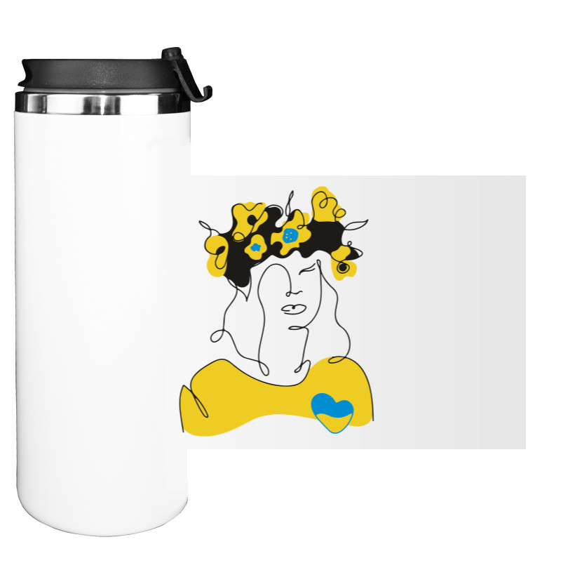 Water Bottle on Tumbler - T-shirt with Ukrainian symbols - Mfest