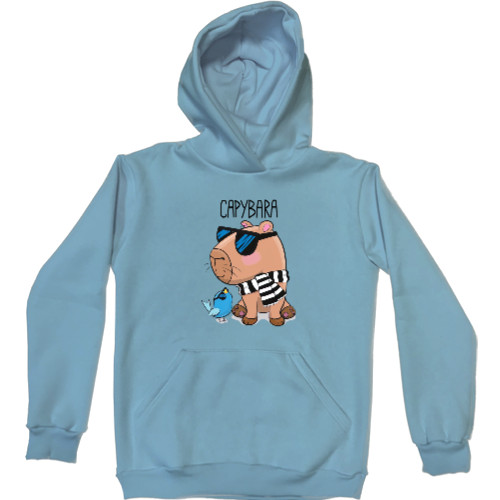 Kids' Premium Hoodie - Capybara with a bird - Mfest