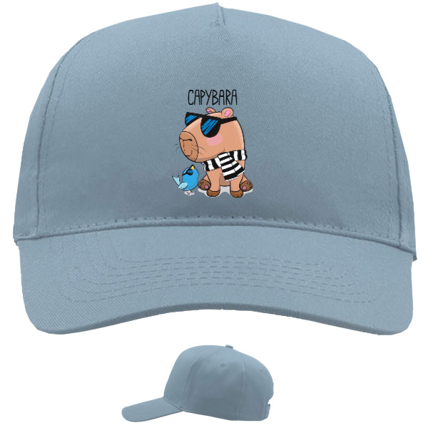 Baseball Caps - 5 panel - Capybara with a bird - Mfest