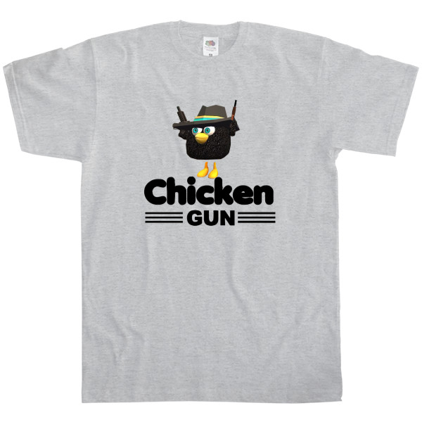 Men's T-Shirt Fruit of the loom - Black Goose in Chicken Gun - Mfest