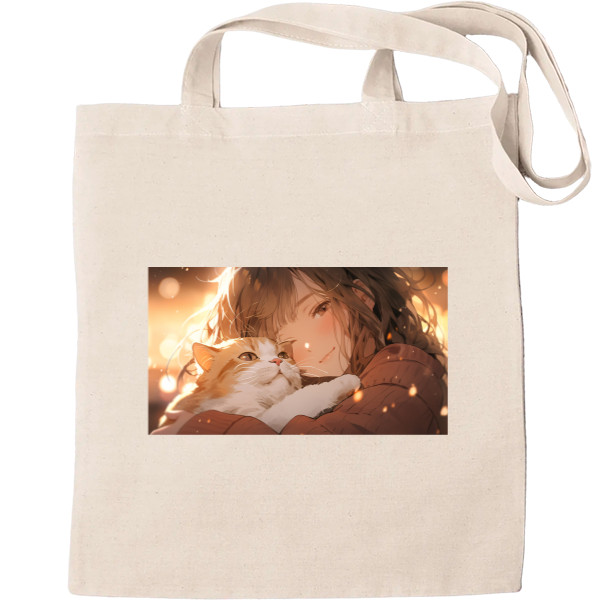 Tote Bag - Girl and Cat - Mfest