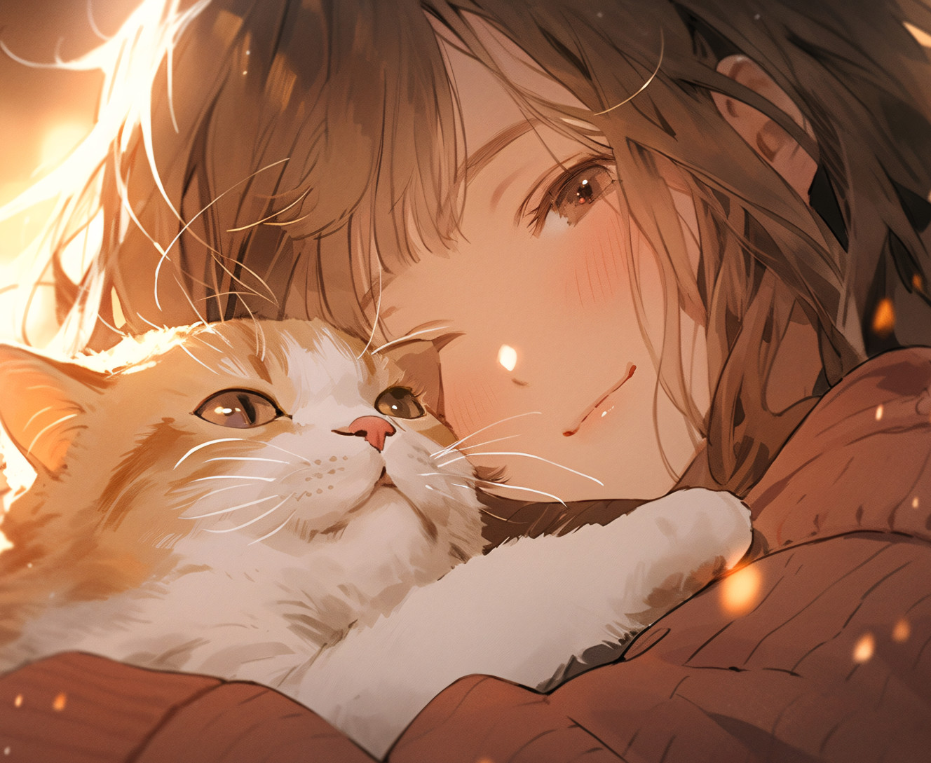 Girl and Cat