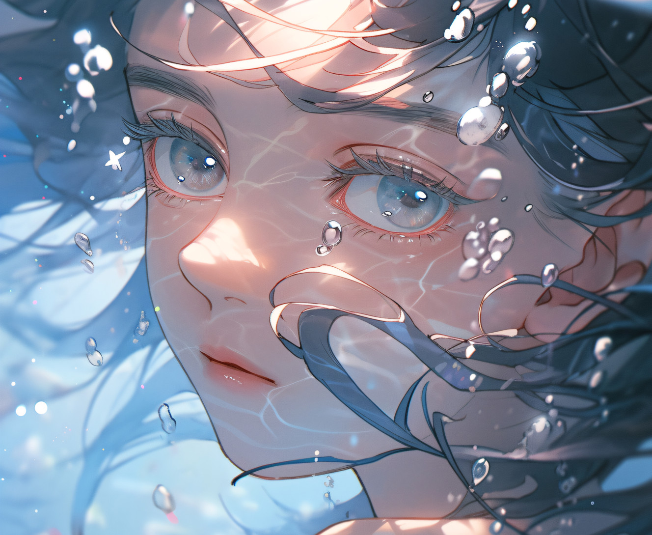 Anime Girl under water