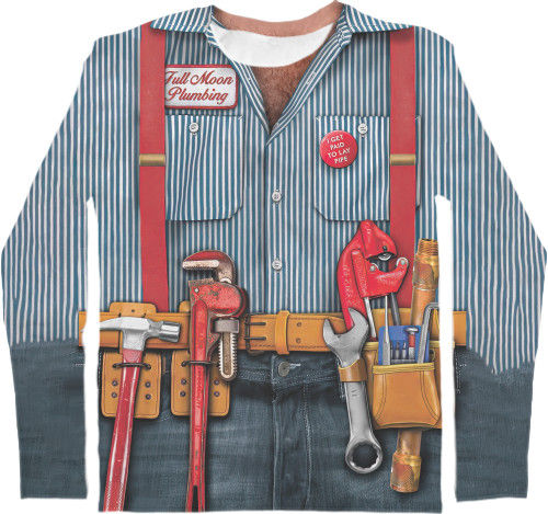 Men's Longsleeve Shirt 3D -  Plumber - Mfest