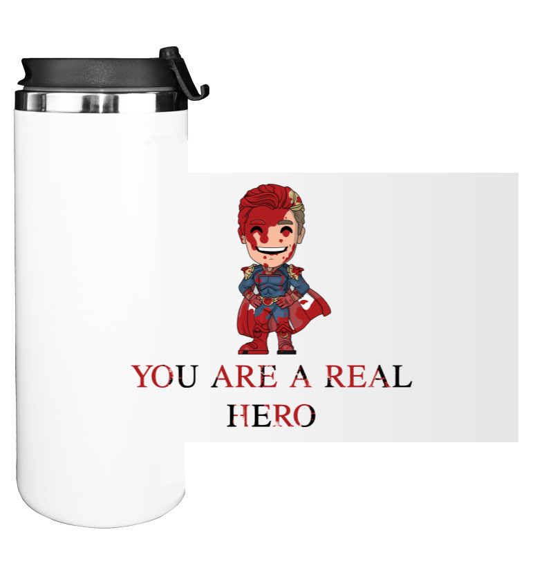 Water Bottle on Tumbler - YOU A REAL HERO | HOMELANDER | ПАТРІОТ - Mfest