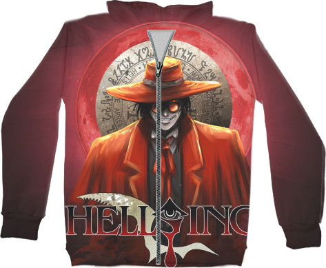 Худи на молнии 3D Унисекс - Hellsing  - Mfest