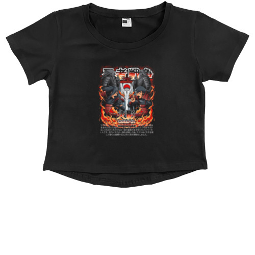 Kids' Premium Cropped T-Shirt - Madara vs Hashirama - Mfest