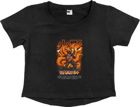 Women's Cropped Premium T-Shirt - NARUTO KURAMA MOD - Mfest