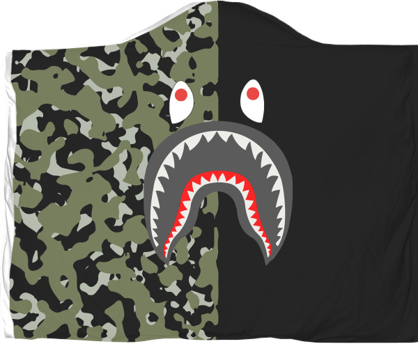 Плед з капюшоном 3D - Bape shark  - Mfest