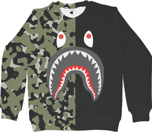 Світшот 3D Жіночий - Bape shark  - Mfest