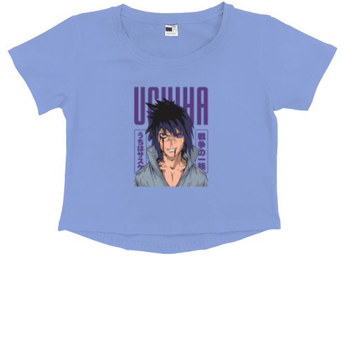 Kids' Premium Cropped T-Shirt - Naruto Sasuke Uchiha - Mfest