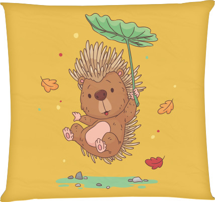 Square Throw Pillow -  Hedgehog - Mfest