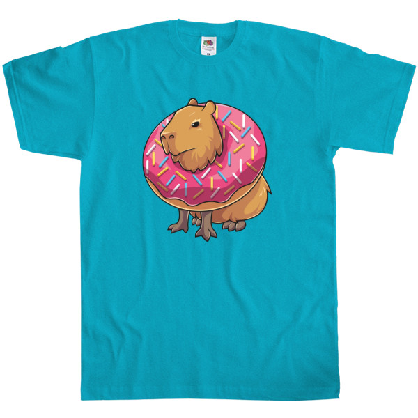 Men's T-Shirt Fruit of the loom - Capybara and donut - Mfest