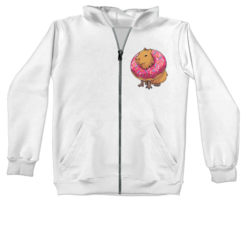 Unisex Zip-through Hoodie - Capybara and donut - Mfest