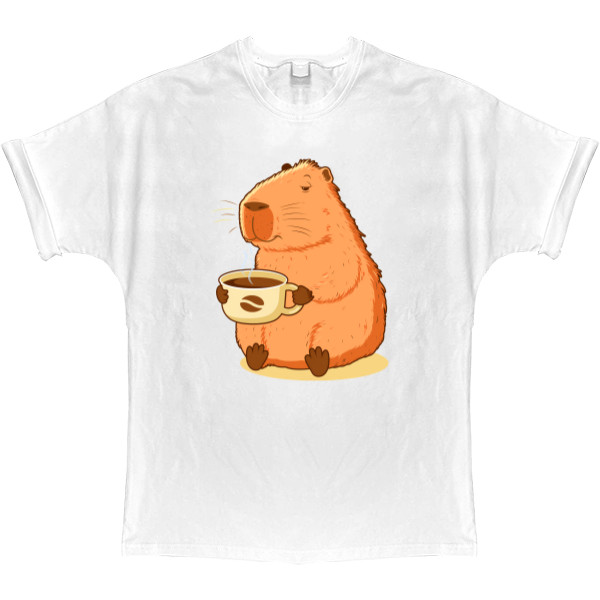 Capybara with coffee