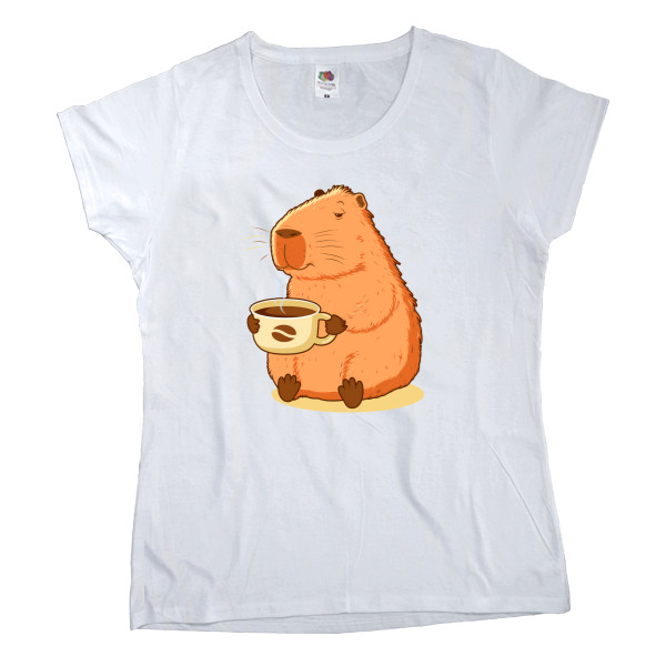 Capybara with coffee