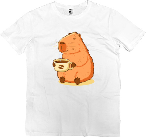 Men’s Premium T-Shirt - Capybara with coffee - Mfest