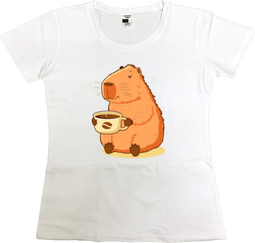 Capybara with coffee