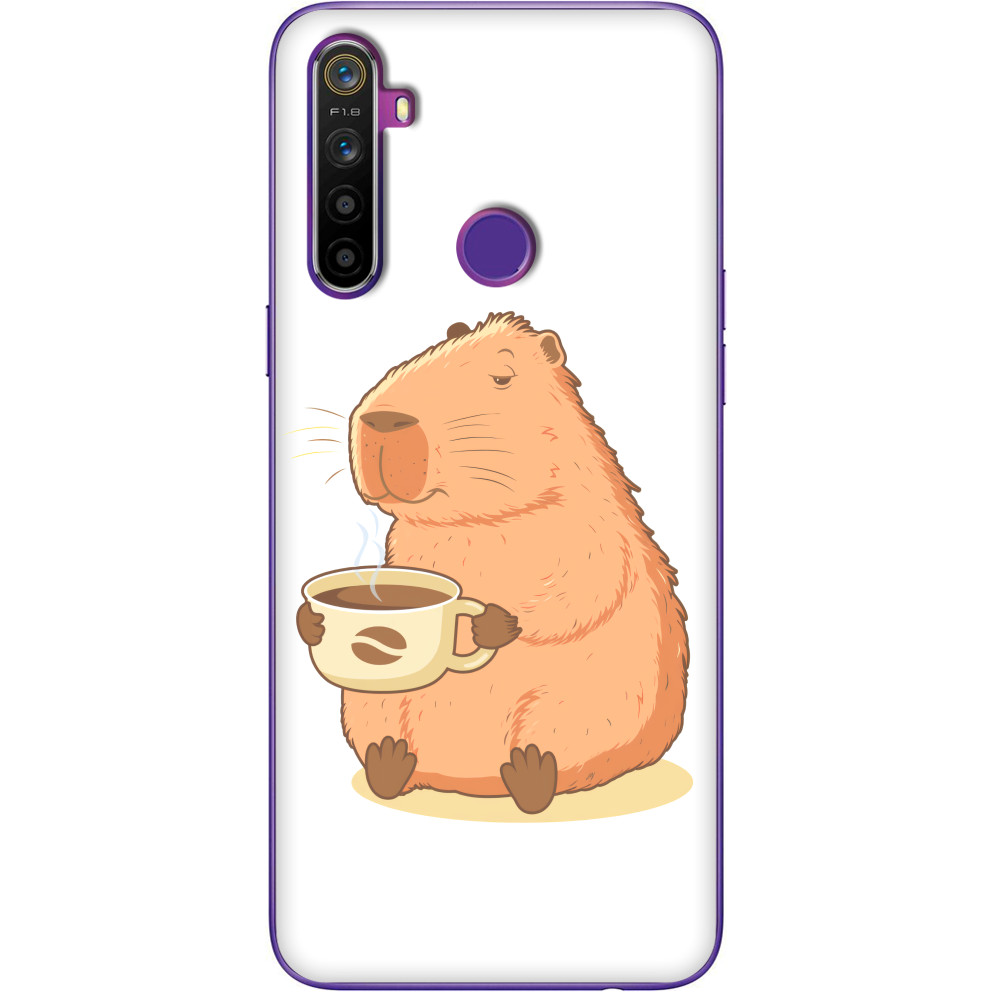 Capybara with coffee