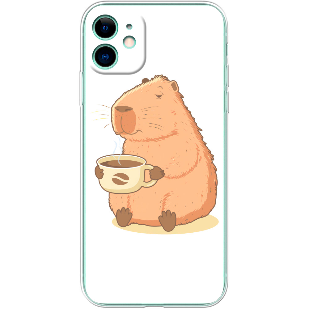 Capybara with coffee