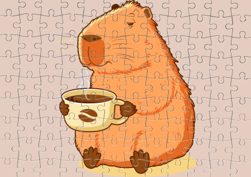 Capybara with coffee