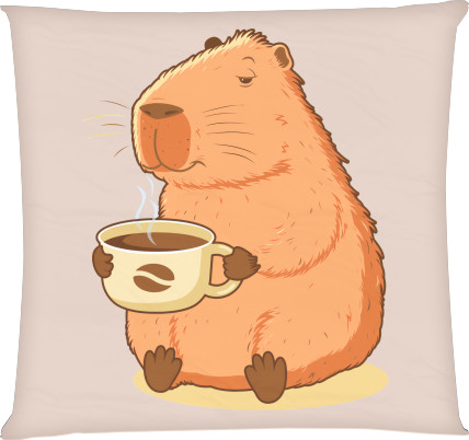 Capybara with coffee