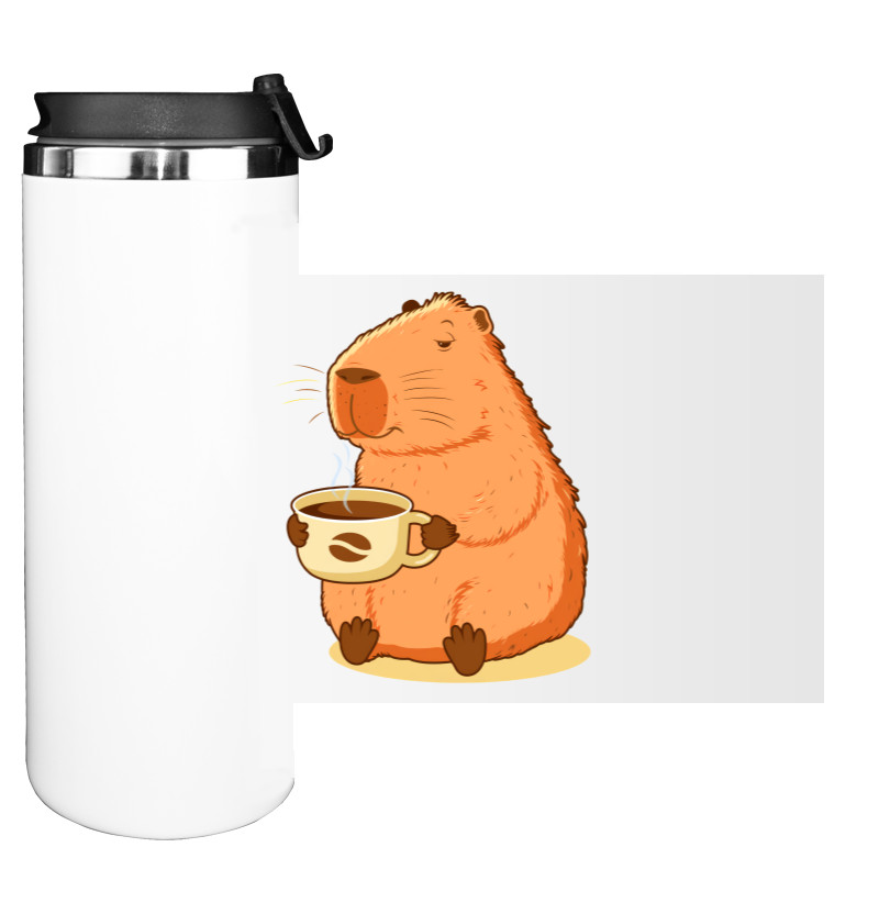 Capybara with coffee