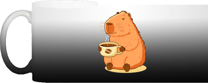 Capybara with coffee