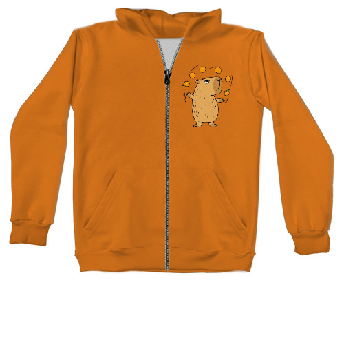 Unisex Zip-through Hoodie - Juggling capybara - Mfest