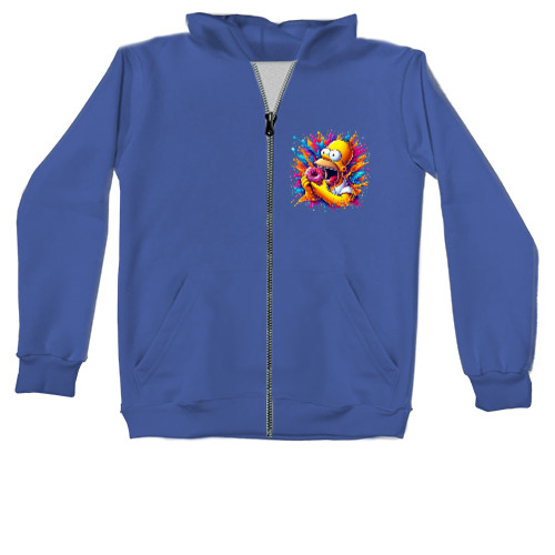 Kids' Zip-through Hoodie - Homer in splashes - Mfest