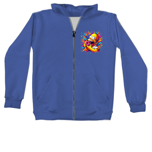 Unisex Zip-through Hoodie - Homer in splashes - Mfest