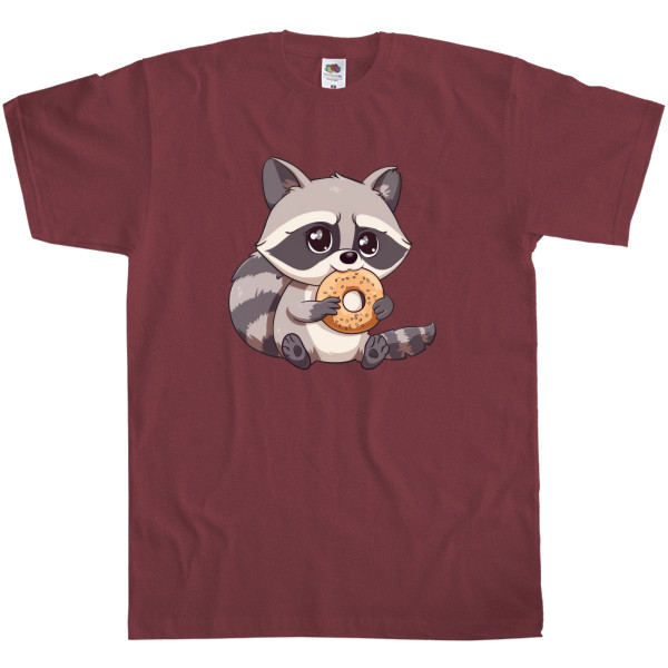 Men's T-Shirt Fruit of the loom - Cute raccoon - Mfest