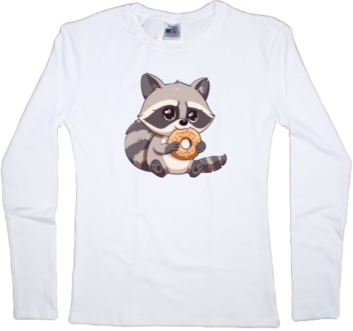 Women's Longsleeve Shirt - Cute raccoon - Mfest