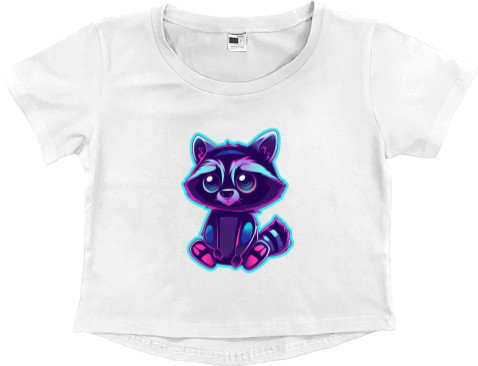 Women's Cropped Premium T-Shirt - Raccoon - Mfest