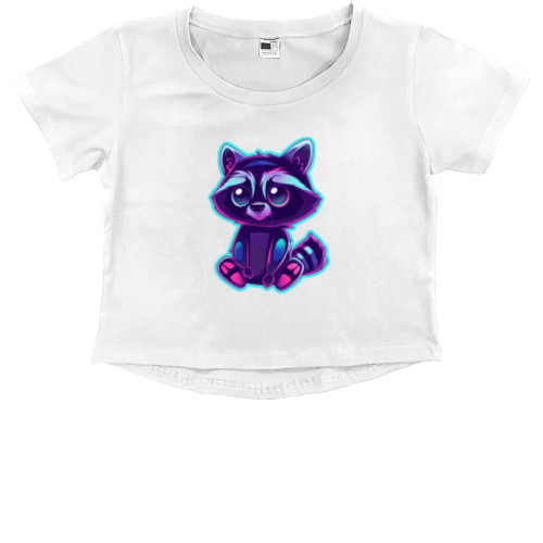 Kids' Premium Cropped T-Shirt - Raccoon - Mfest