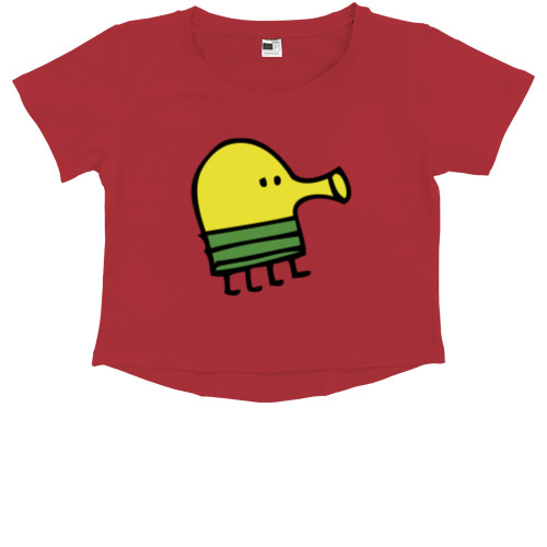 Kids' Premium Cropped T-Shirt - Doodle Jump - Mfest