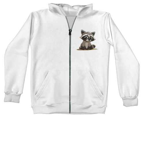 Unisex Zip-through Hoodie - Cute raccoon - Mfest