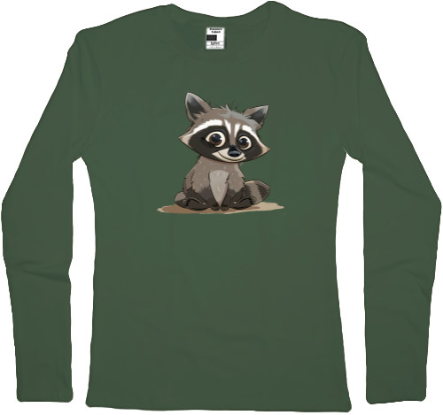 Women's Longsleeve Shirt - Cute raccoon - Mfest