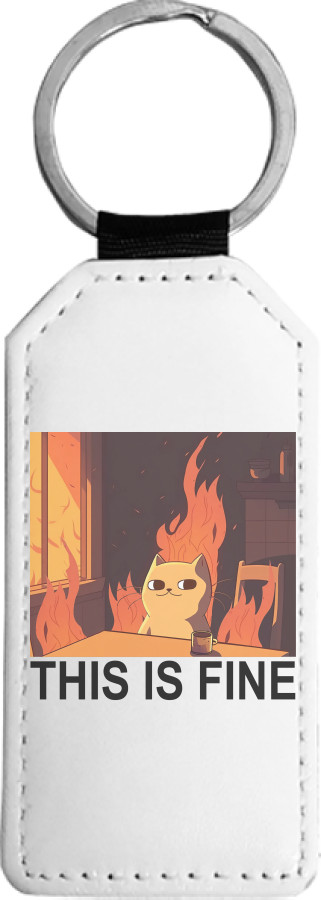 Rectangular Keychain - This is fine - Mfest