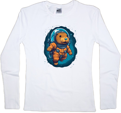 Women's Longsleeve Shirt - Capybara in space - Mfest