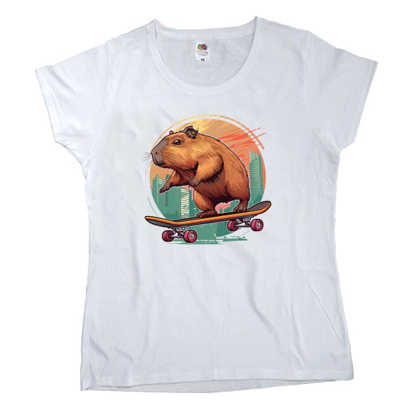 Capybara on a skateboard