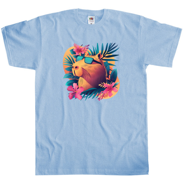 Kids' T-Shirt Fruit of the loom - Capybara with flowers - Mfest