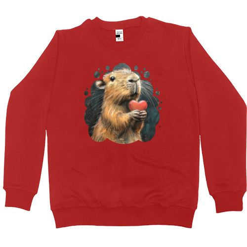 Women's Premium Sweatshirt - Capybara in love - Mfest