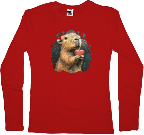 Women's Longsleeve Shirt - Capybara in love - Mfest