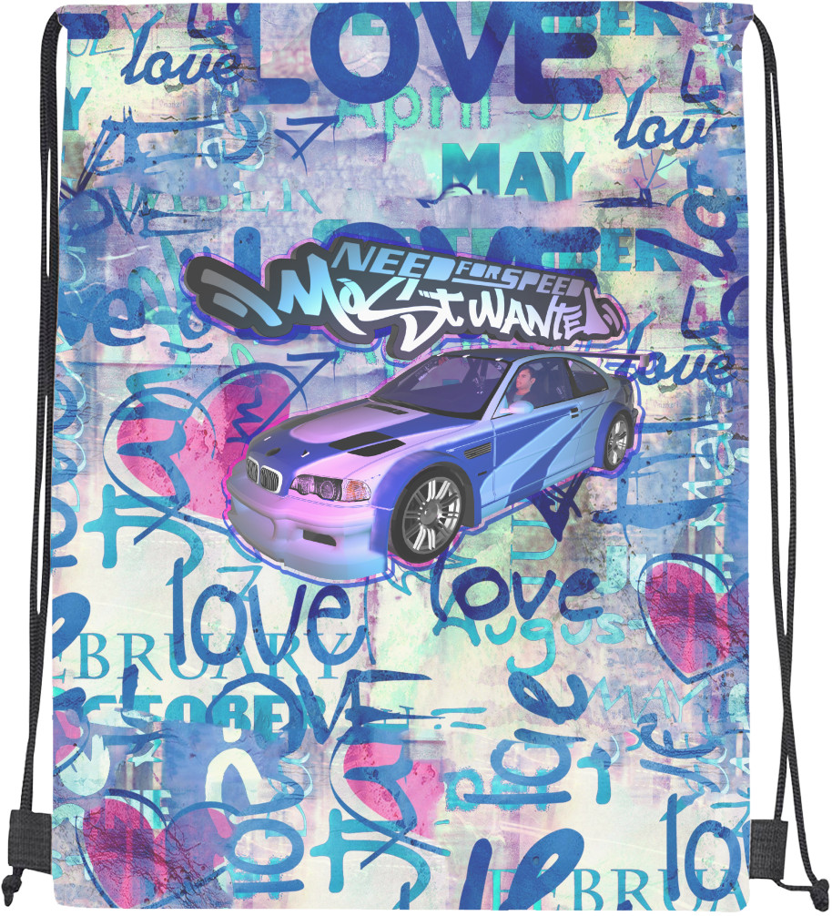 Drawstring Bag - NFS Most Wanted graffitti - Mfest